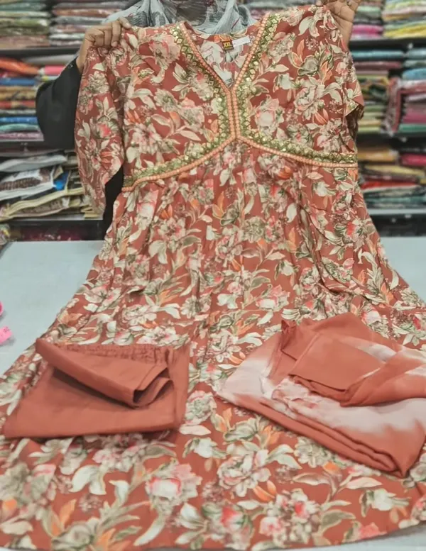 Nayra Cut Kurti with Bottom & Dupatta | TS1826